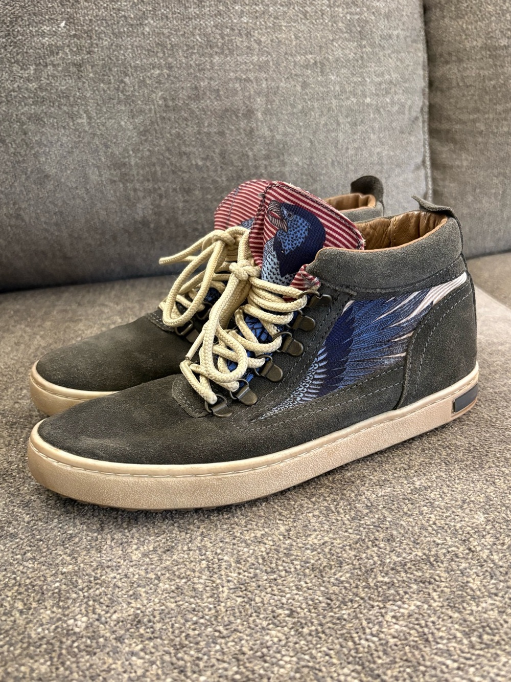 inkkas Suede Chukka Camping Boots with Blue Eagle Wing - Men’s 7 or Women’s 9